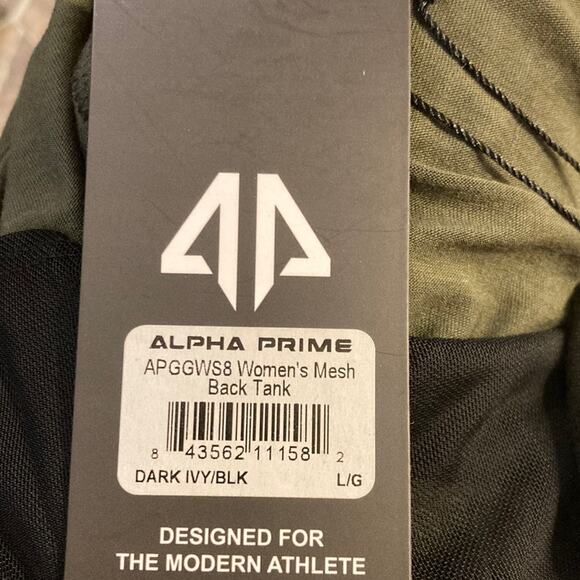 NWT Alpha Prime Mesh Back Tank in Dark Ivy & Black Sz L - Picture 8 of 12